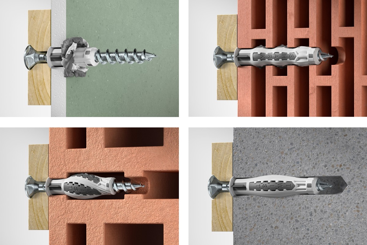 SHARK® TWIST saves a handle and holds in almost any building material–even in cavities.